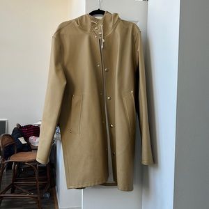 Stutterheim tan beige hooded raincoat medium rubber